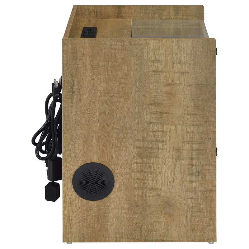 Furda 2-drawer LED Nightstand Bedside Table with Speaker Mango - 306132MGO