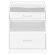 Furda 2-drawer LED Nightstand Bedside Table with Speaker White High Gloss - 306132WHT