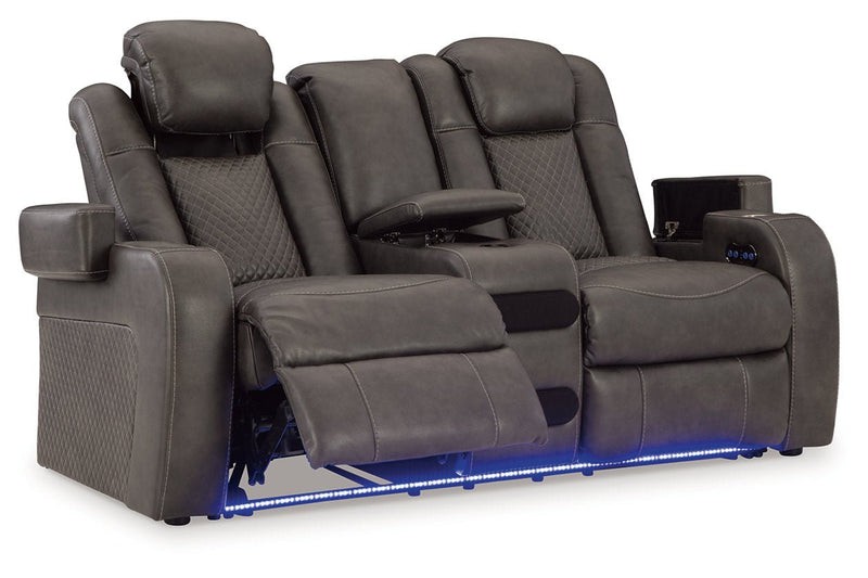Fyne - Dyme Shadow Power Reclining Sofa, Loveseat and Recliner - Gate FurniturePower Reclining Living Room Set