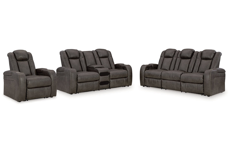 Fyne - Dyme Shadow Power Reclining Sofa, Loveseat and Recliner - Gate FurniturePower Reclining Living Room Set