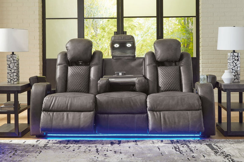 Fyne - Dyme Shadow Power Reclining Sofa, Loveseat and Recliner - Gate FurniturePower Reclining Living Room Set