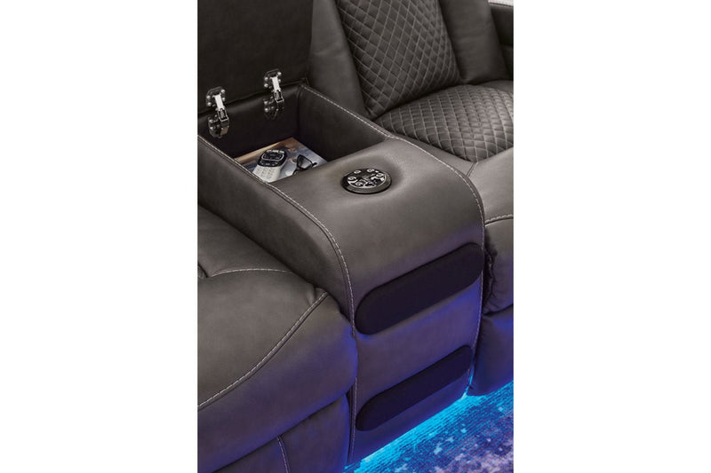 Fyne - Dyme Shadow Power Reclining Sofa, Loveseat and Recliner - Gate FurniturePower Reclining Living Room Set