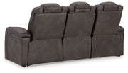 Fyne-Dyme Sofa, Loveseat and Recliner in Shadow - PKG016477