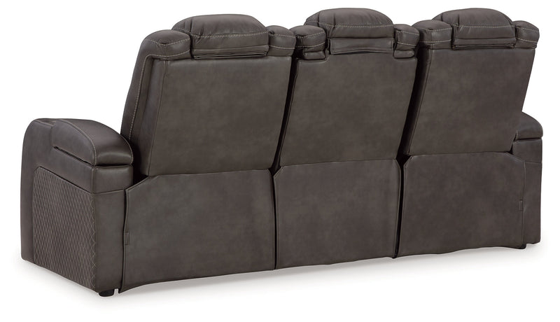 Fyne-Dyme Sofa, Loveseat and Recliner in Shadow - PKG016477