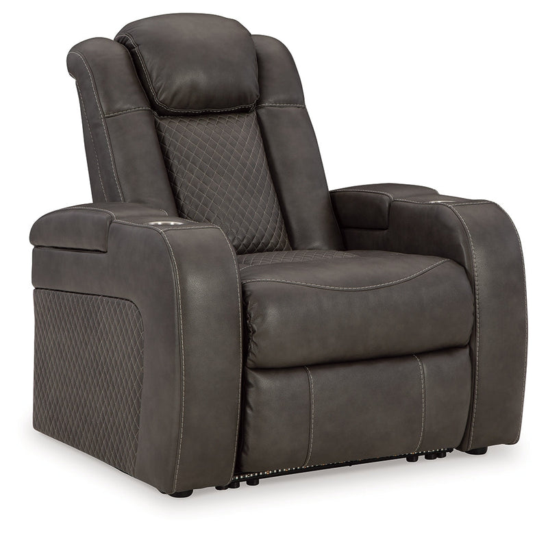 Fyne-Dyme Sofa, Loveseat and Recliner in Shadow - PKG016477