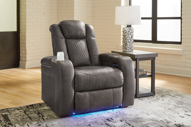 Fyne-Dyme Sofa, Loveseat and Recliner in Shadow - PKG016477