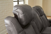 Fyne-Dyme Sofa, Loveseat and Recliner in Shadow - PKG016477