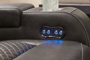 Fyne-Dyme Sofa, Loveseat and Recliner in Shadow - PKG016477