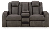 Fyne-Dyme Sofa, Loveseat and Recliner in Shadow - PKG016477