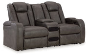 Fyne-Dyme Sofa, Loveseat and Recliner in Shadow - PKG016477