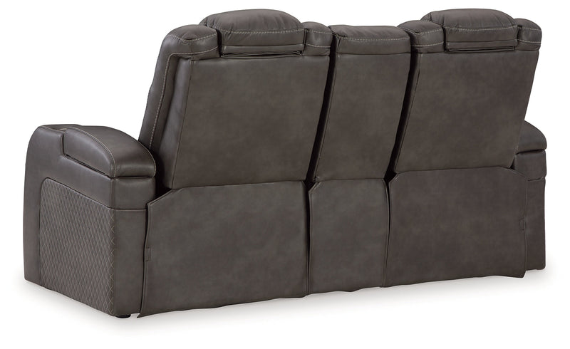 Fyne-Dyme Sofa, Loveseat and Recliner in Shadow - PKG016477