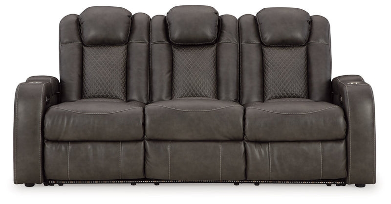 Fyne-Dyme Sofa, Loveseat and Recliner in Shadow - PKG016477