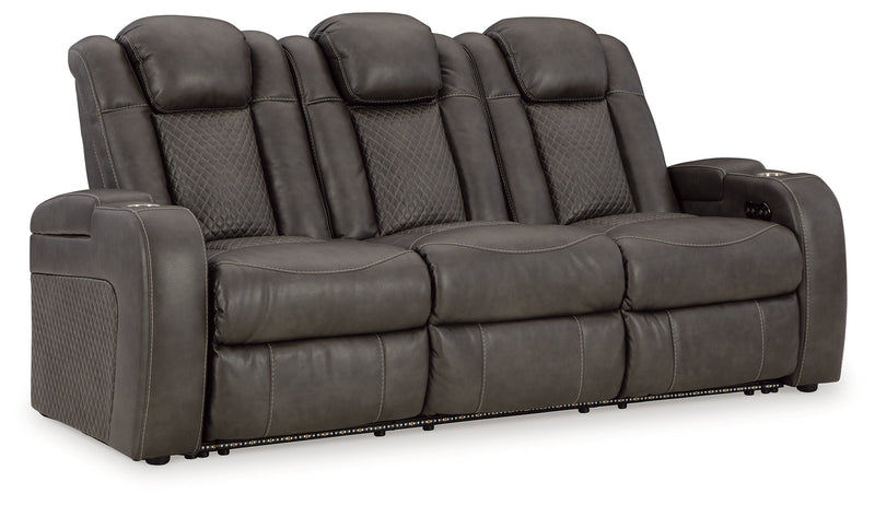 Fyne-Dyme Sofa, Loveseat and Recliner in Shadow - PKG016477