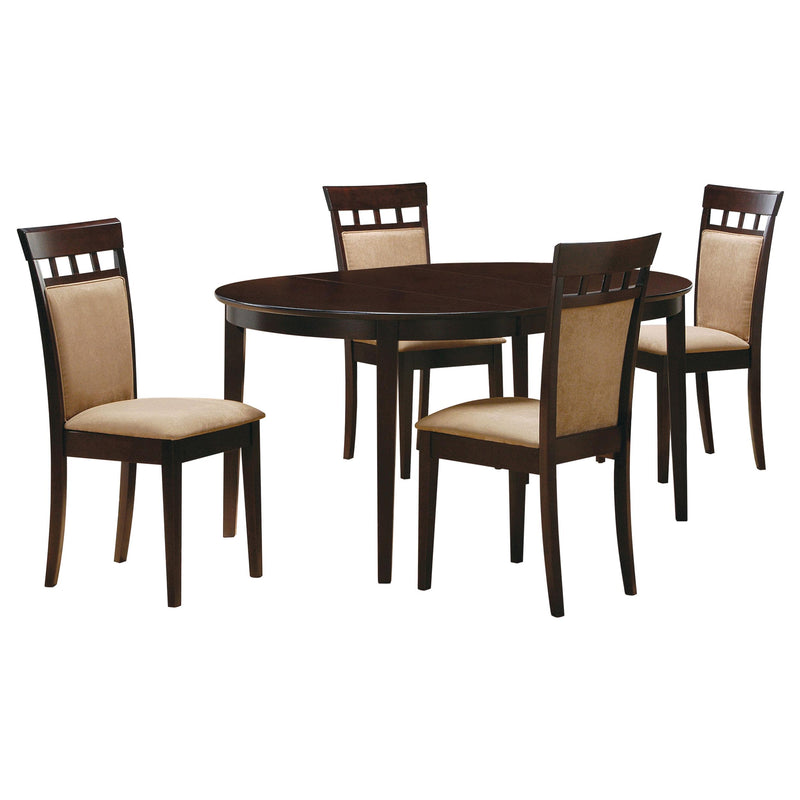 Gabriel 5-piece Extension Leaf Dining Table Set Cappuccino - 100770-S5A