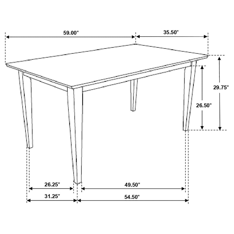 Gabriel 5-piece Rectangular 59-inch Dining Set Cappuccino - 100771-S5A