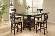 Gabriel 5-piece Square Counter Height Dining Set Cappuccino - 100438-S5