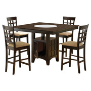 Gabriel 5-piece Square Counter Height Dining Set Cappuccino - 100438-S5