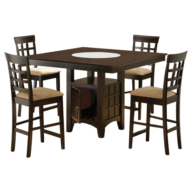 Gabriel 5-piece Square Counter Height Dining Set Cappuccino - 100438-S5