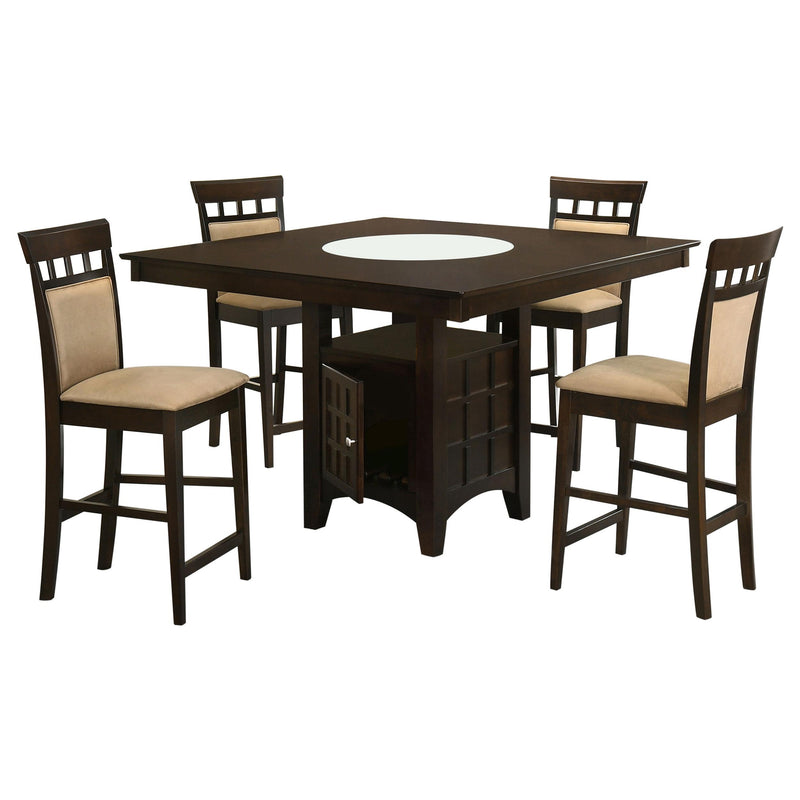 Gabriel 5-piece Square Counter Height Dining Set Cappuccino - 100438-S5A
