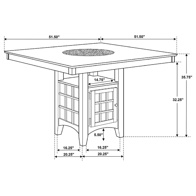 Gabriel 52-inch Counter Height Dining Table Cappuccino - 100438
