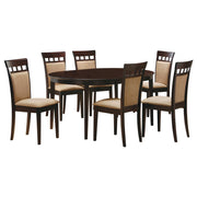 Gabriel 7-piece Extension Leaf Dining Table Set Cappuccino - 100770-S7A
