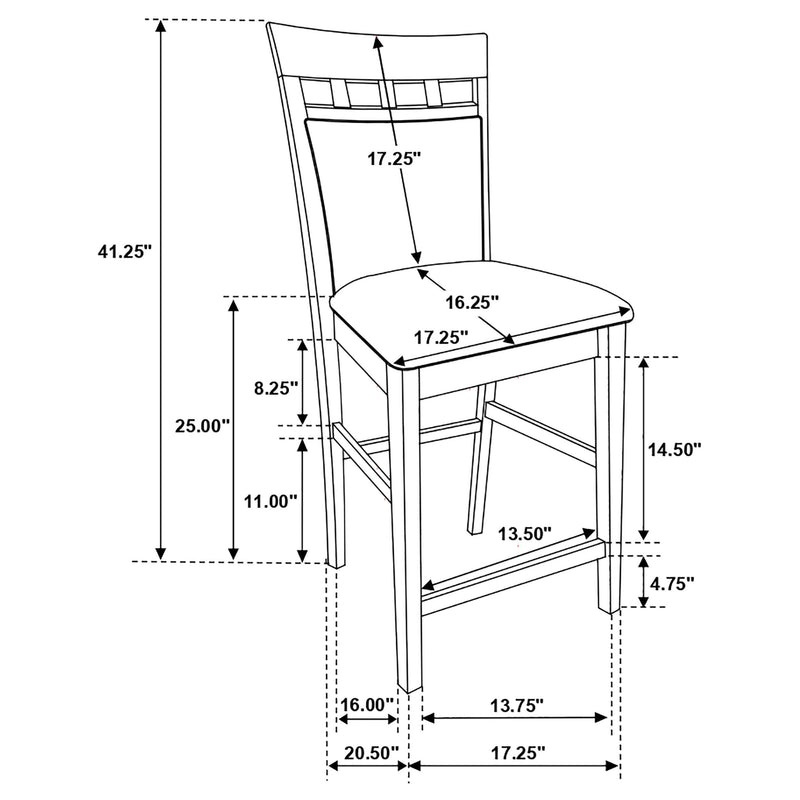 Gabriel 7-piece Square Counter Height Dining Set Cappuccino - 100438-S7A