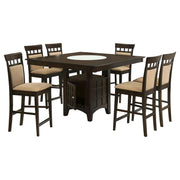 Gabriel 7-piece Square Counter Height Dining Set Cappuccino - 100438-S7A