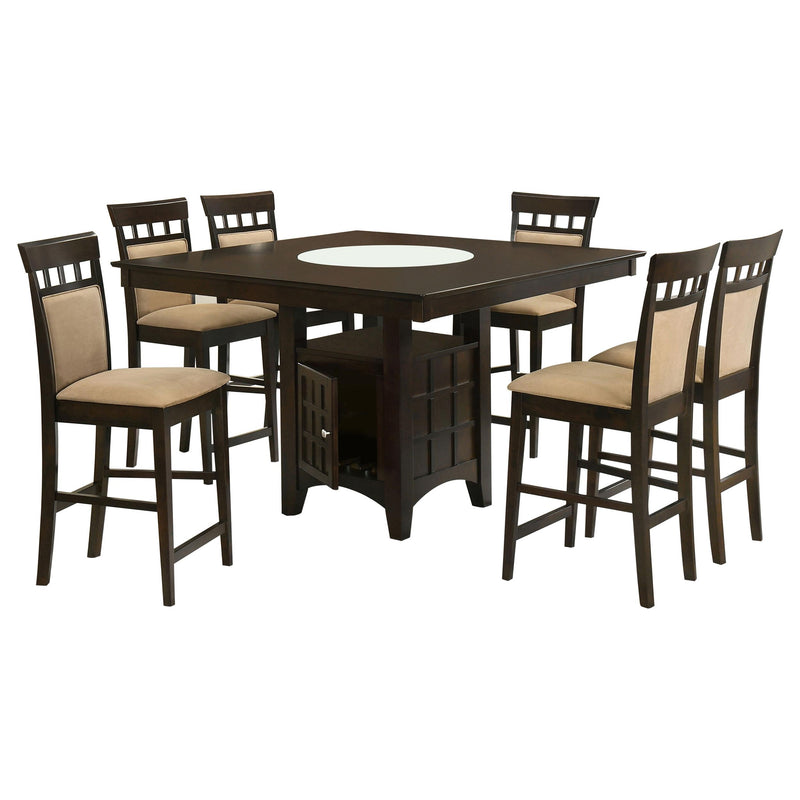 Gabriel 7-piece Square Counter Height Dining Set Cappuccino - 100438-S7A
