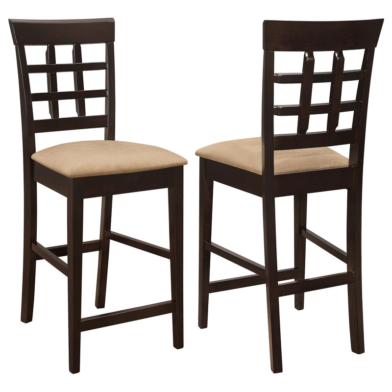 Gabriel Lattice Back Counter Chair Cappuccino (Set of 2) - 100209