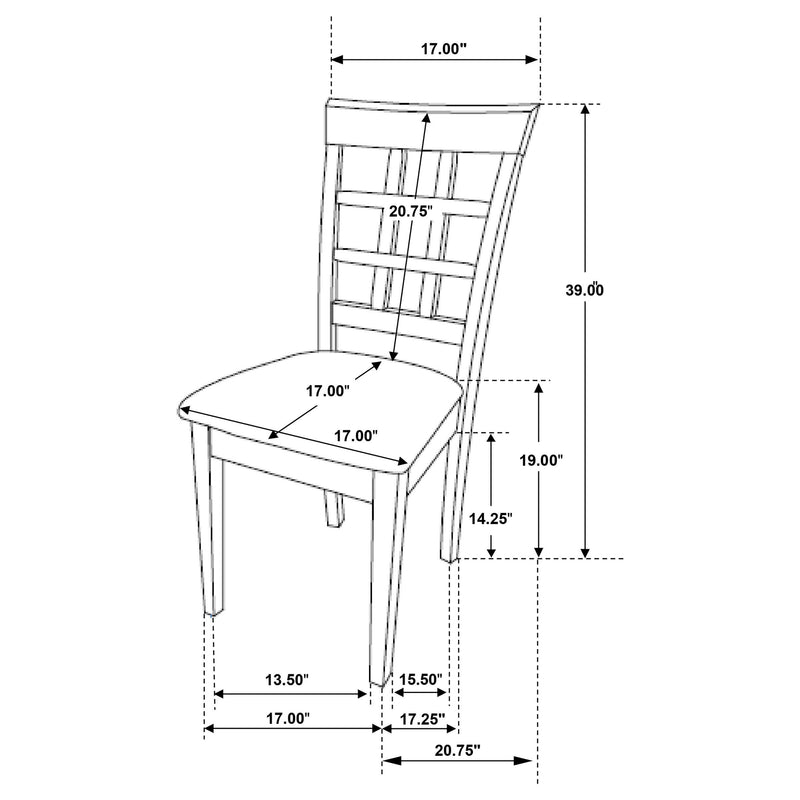 Gabriel Lattice Back Dining Side Chair Cappuccino (Set of 2) - 100772