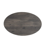 Gabriella - Dark Gray 3PC Coffee Table Set, Oval Shape Coffee Table and 2 Round Shape End Tables with Storage Shelves - T125-3PC-Set
