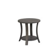 Gabriella - Dark Gray 3PC Coffee Table Set, Oval Shape Coffee Table and 2 Round Shape End Tables with Storage Shelves - T125-3PC-Set