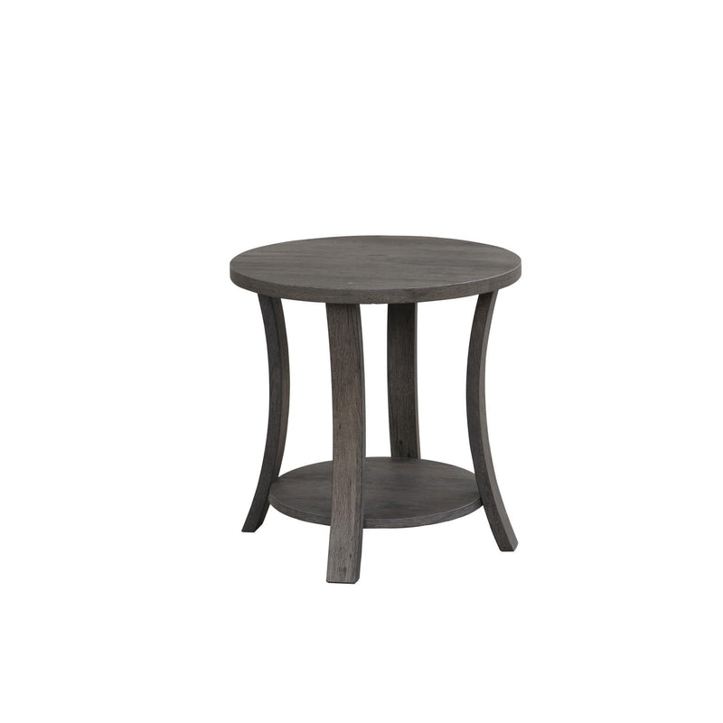 Gabriella - Dark Gray 3PC Coffee Table Set, Oval Shape Coffee Table and 2 Round Shape End Tables with Storage Shelves - T125-3PC-Set