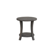 Gabriella - Dark Gray 3PC Coffee Table Set, Oval Shape Coffee Table and 2 Round Shape End Tables with Storage Shelves - T125-3PC-Set