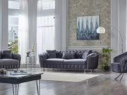 Galata 3-pieces (Sofa & Loveseat & Chair) Livingroom in Anthracite - 200-SUM-GAL-VELVET412-321