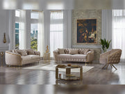 Galata 3-pieces (Sofa & Loveseat & Chair) Livingroom in Beige - 200-SUM-GAL-VELVET260-321