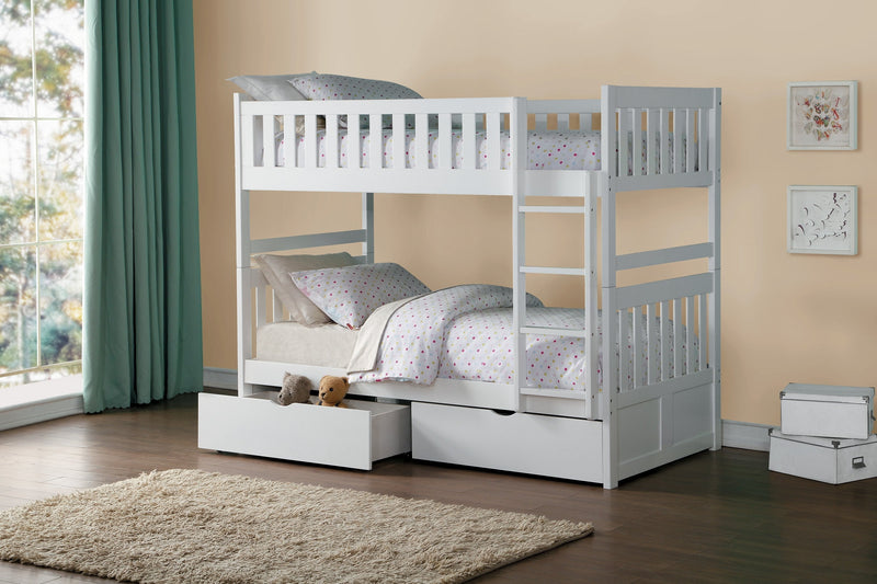 Galen White Twin/Twin Bunk Bed | B2053 - Gate FurnitureBunk Bed
