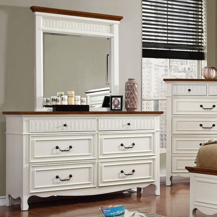 Galesburg White/Oak Mirror - CM7040M