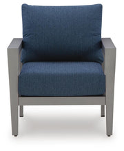 Gali Gray/Blue Outdoor Sofa/Chairs/Table Set (Set of 4) - P275-081