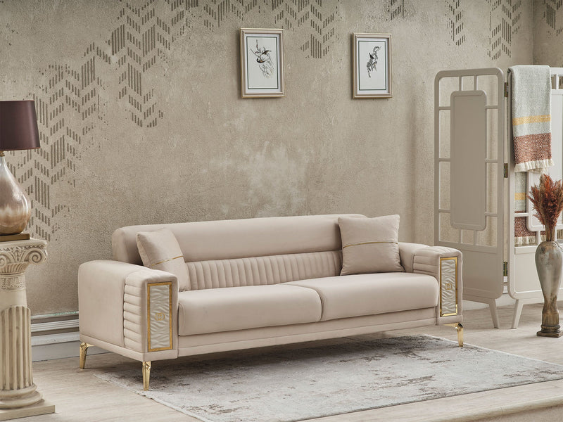 Galina 3-pieces (Sofa & Loveseat & Chair) Livingroom in Beige - 200-SER-GAL-ANKA529-321
