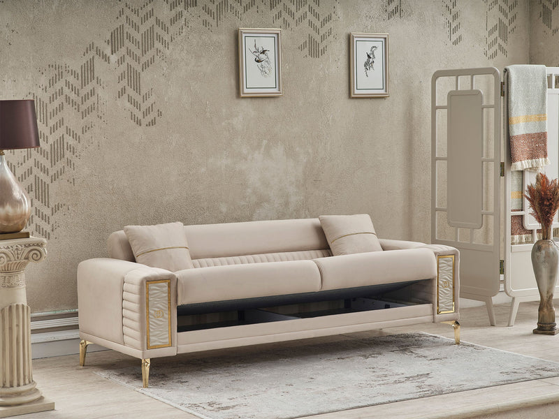 Galina 3-pieces (Sofa & Loveseat & Chair) Livingroom in Beige - 200-SER-GAL-ANKA529-321