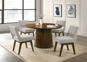 Galindo 5-piece 52-inch Round Dining Set Light Grey and Walnut - 193750-S5A