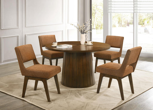 Galindo 5-piece 52-inch Round Dining Set Nutmeg and Walnut - 193750-S5B