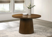 Galindo 52-inch Round Walnut Veneer Dining Table Walnut - 193750