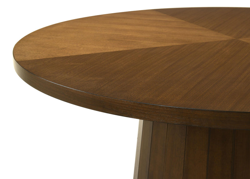 Galindo 52-inch Round Walnut Veneer Dining Table Walnut - 193750
