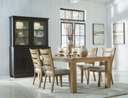 Galliden Light Brown Dining Table and 4 Chairs - Gate FurnitureDining Room Set
