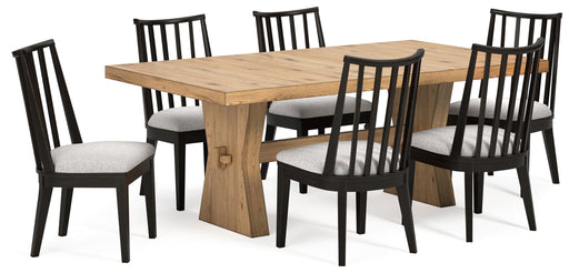 Galliden Light Brown Dining Table and 6 Chairs - Gate FurnitureDining Room Set