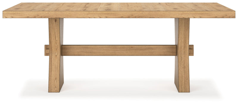 Galliden Light Brown Dining Table and 6 Chairs with Server - Gate FurnitureDining Room Set