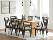 Galliden Light Brown Dining Table and 8 Chairs - Gate FurnitureDining Room Set