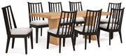 Galliden Light Brown Dining Table and 8 Chairs - Gate FurnitureDining Room Set